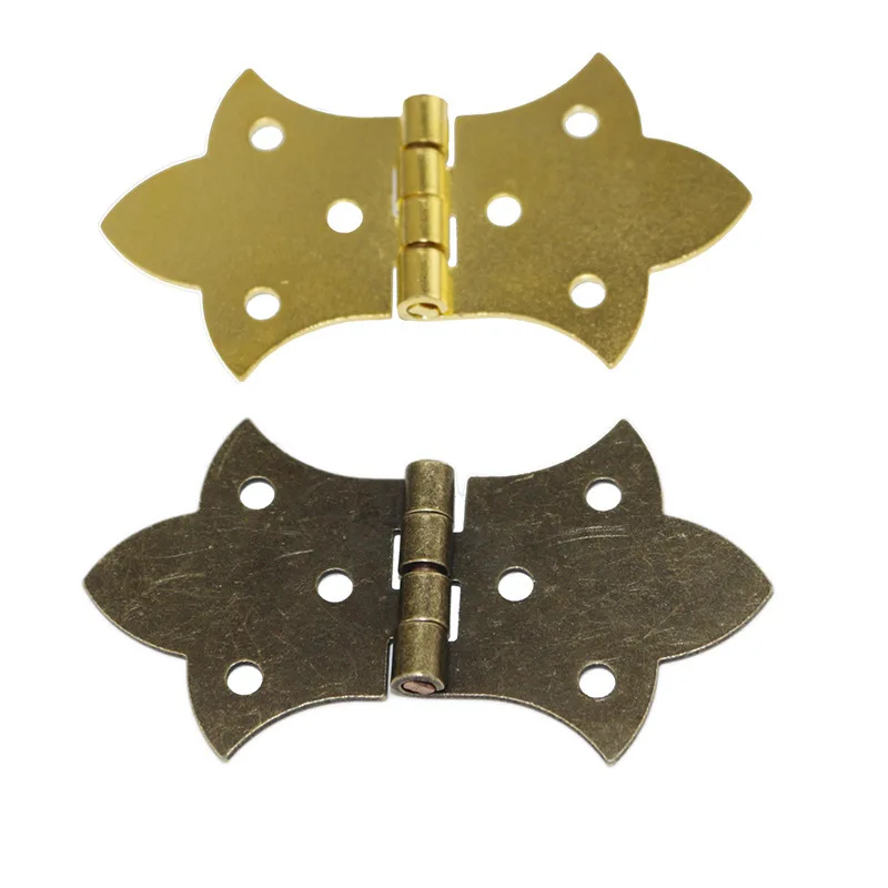 Bronze Gold Mini Wooden Box Hinge Zinc Alloy Cabinet Hardware Antique hinges for Jewelry Gift Wine case 2pcs with Screw