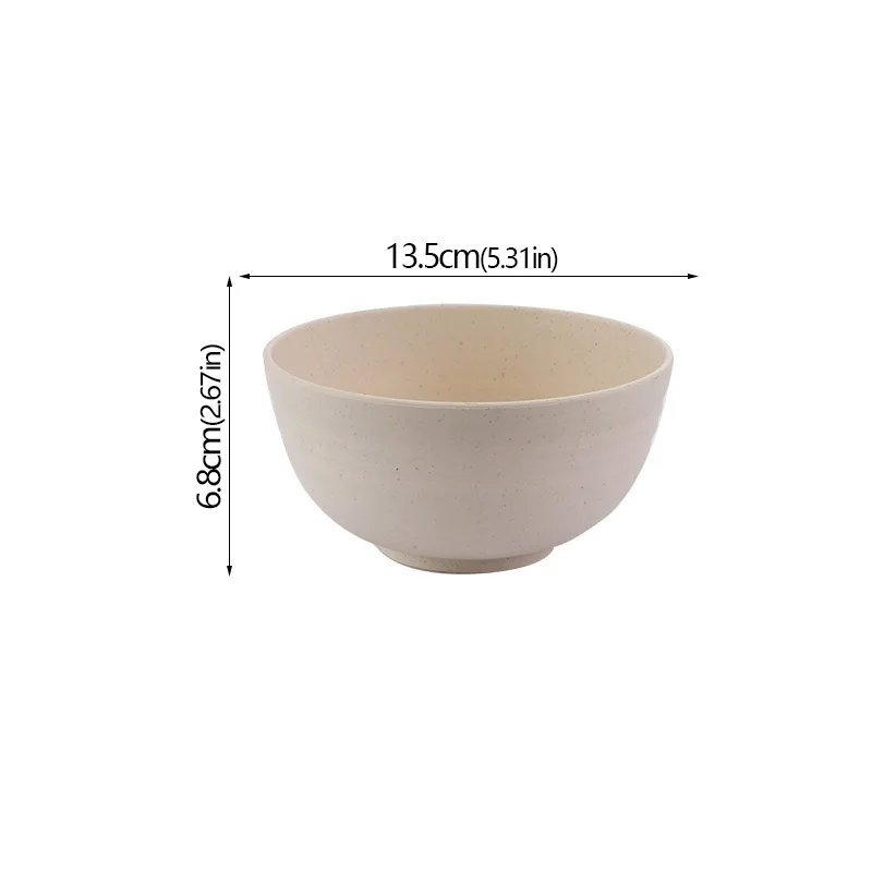 Eco-Friendly Unbreakable Wheat Straw Bowl Set - Cartoon Design Snack & Breakfast Dishes