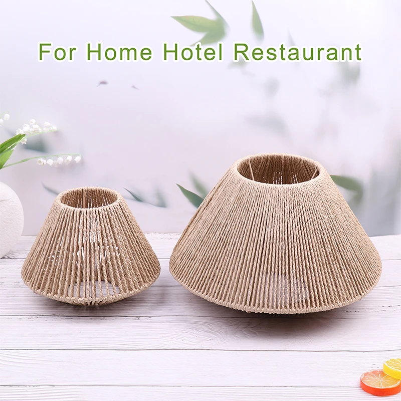 Straw Woven Lampshade Hanging Lamp Cover Rustic Lamp Shade For Home Hotel Restaurant Braided Vintage Lampshade