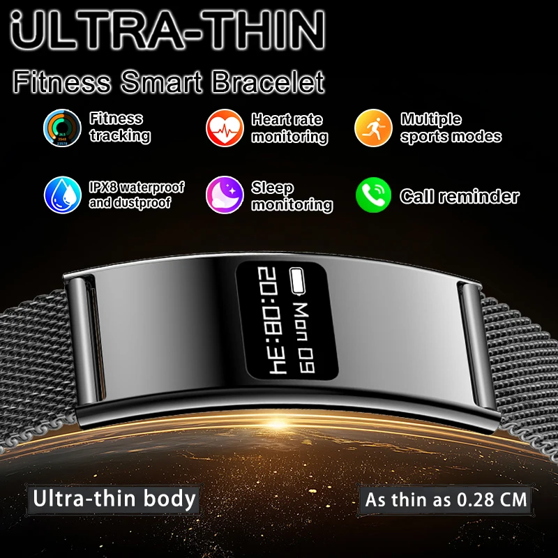 New Me Fitess armband met hartslagmeter, sporttracker, 10ATM waterdicht, slimme armband, stappenteller en oproepherinnering._voghion.com