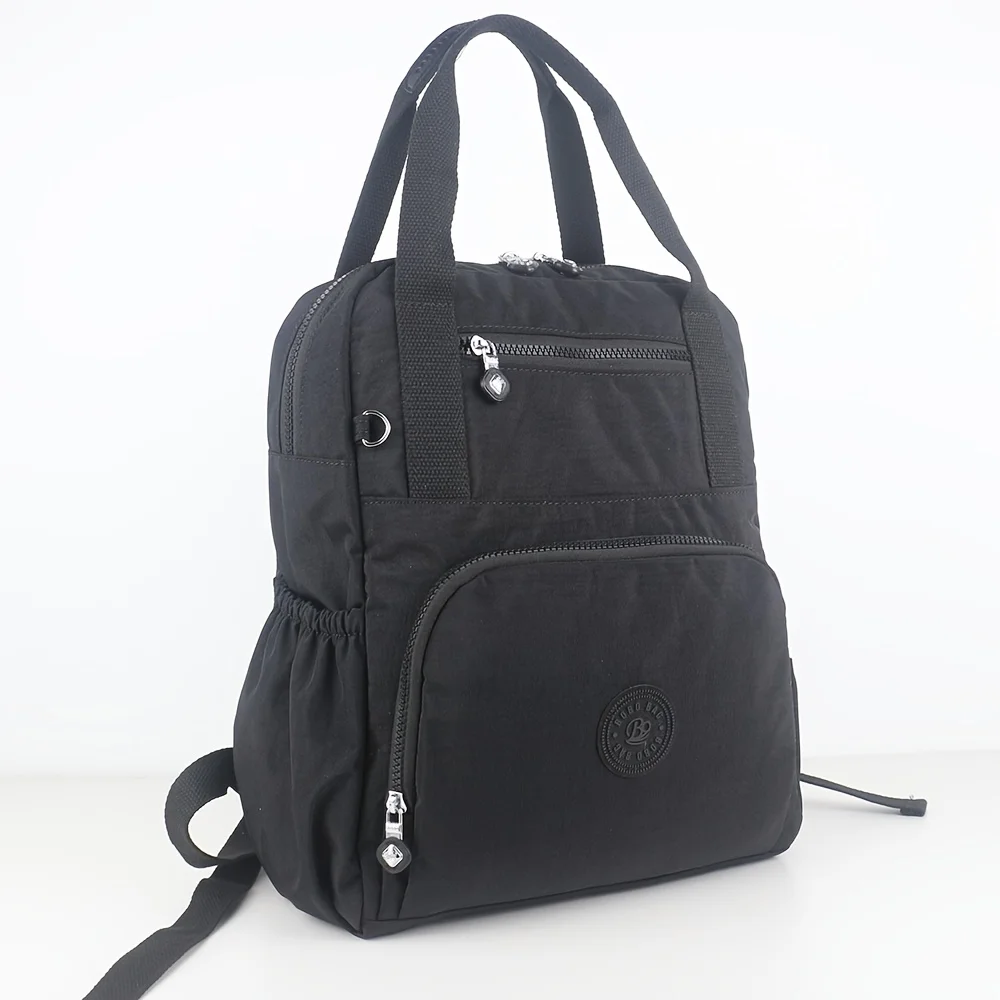 Women's Nylon Travel and School Backpack with Large Capacity and Multiple Pockets
