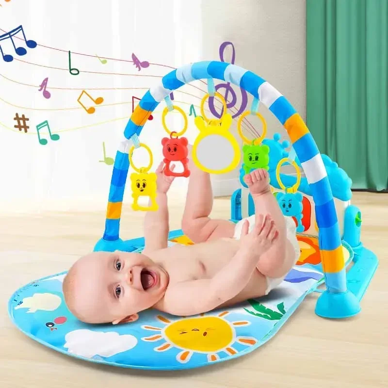Baby Activity Gym Rack Newborn Musical Pedal Piano Toys Carpet 0-36 Months Boy Girl Activity Play Mats Infant Tummy Time Mat