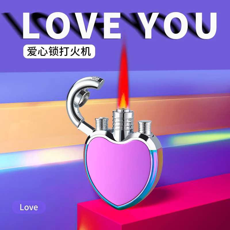 

Heart Shaped Compact Heart Jet Lighter Butane Turbo Torch Lighter Creative 1300 C Windproof Gas Lighter Inflated Gadgets For Man