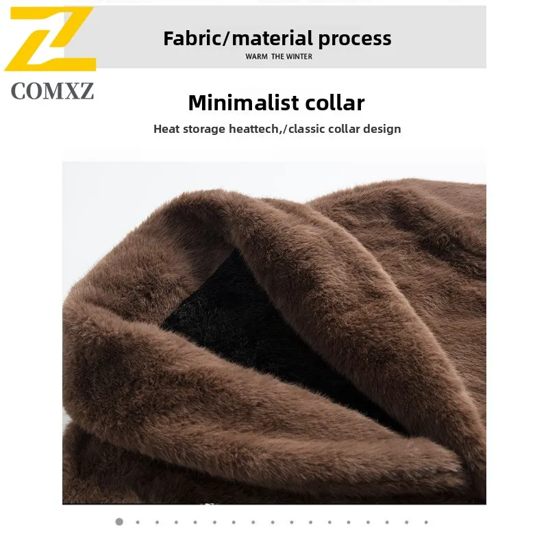 Men's Extra Long Thick Mink Jacket American style Fur Coat Winter Windproof Parka Overcoat Luxury Double-Faced Cashmere Lined