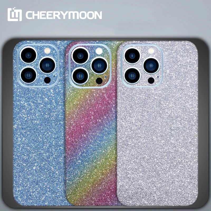 

Dropshipping Glitter Bling siamesed Stickers For iPhone 15 14 13 12 11 Pro Max iPhone15 Plus Mini 15Pro 14Promax Body Back Film