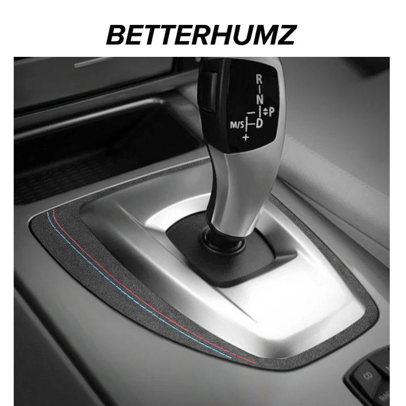 알칸타라 소재 BMW E60 E61 5시리즈 2004 2005-2010 기어 시프터 패널 트림 프레임 스티커 자동차 인테리어 튜닝 액세서리
