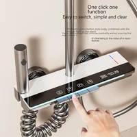 Smart Digital Display Bathroom Shower Set Piano Key Rainlfall Bath Showers System Set Apartment Bathtub Shower Faucet Full Set 3