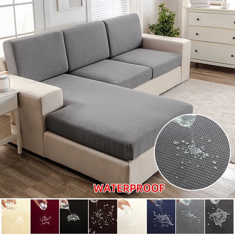 방수 소파 좌석 쿠션 커버 1PC 솔리드 컬러 탄성 소파 커버 자카드 소파 좌석..