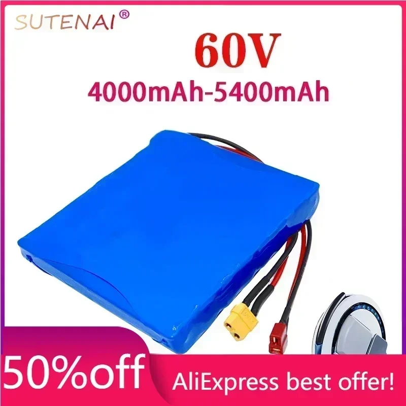 

60V 4.0Ah 4.4Ah 5Ah 5.4.Ah 18650 lithium battery pack 16S1P HG2 NCR18650B balance bike electric unicycle rechargeable battery
