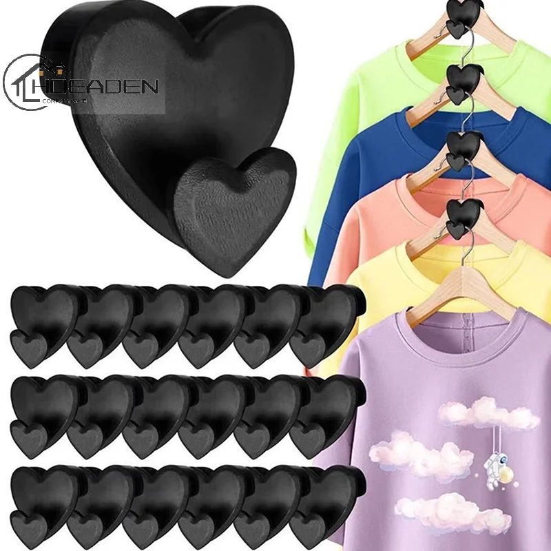

Heart-Shaped Clothes Hanger Connector Hooks With Space Heart Triangular For Hangers,Closet Space Savers,Hangers Space Saving