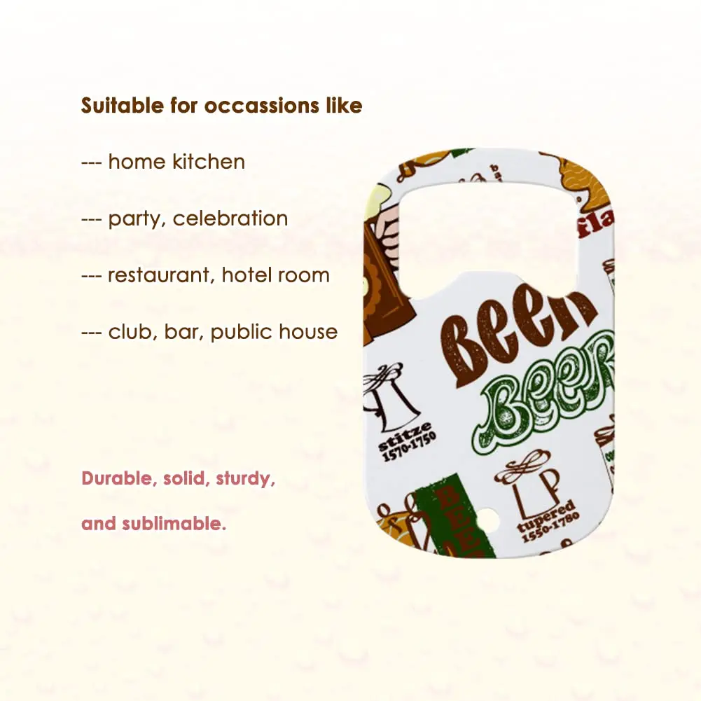 10Pcs/Set Sublimation Bottle Opener Stainless Steel Blank Beer Bottle Opener Gifts Kitchen Restaurant Bar Tool Bottle Opener