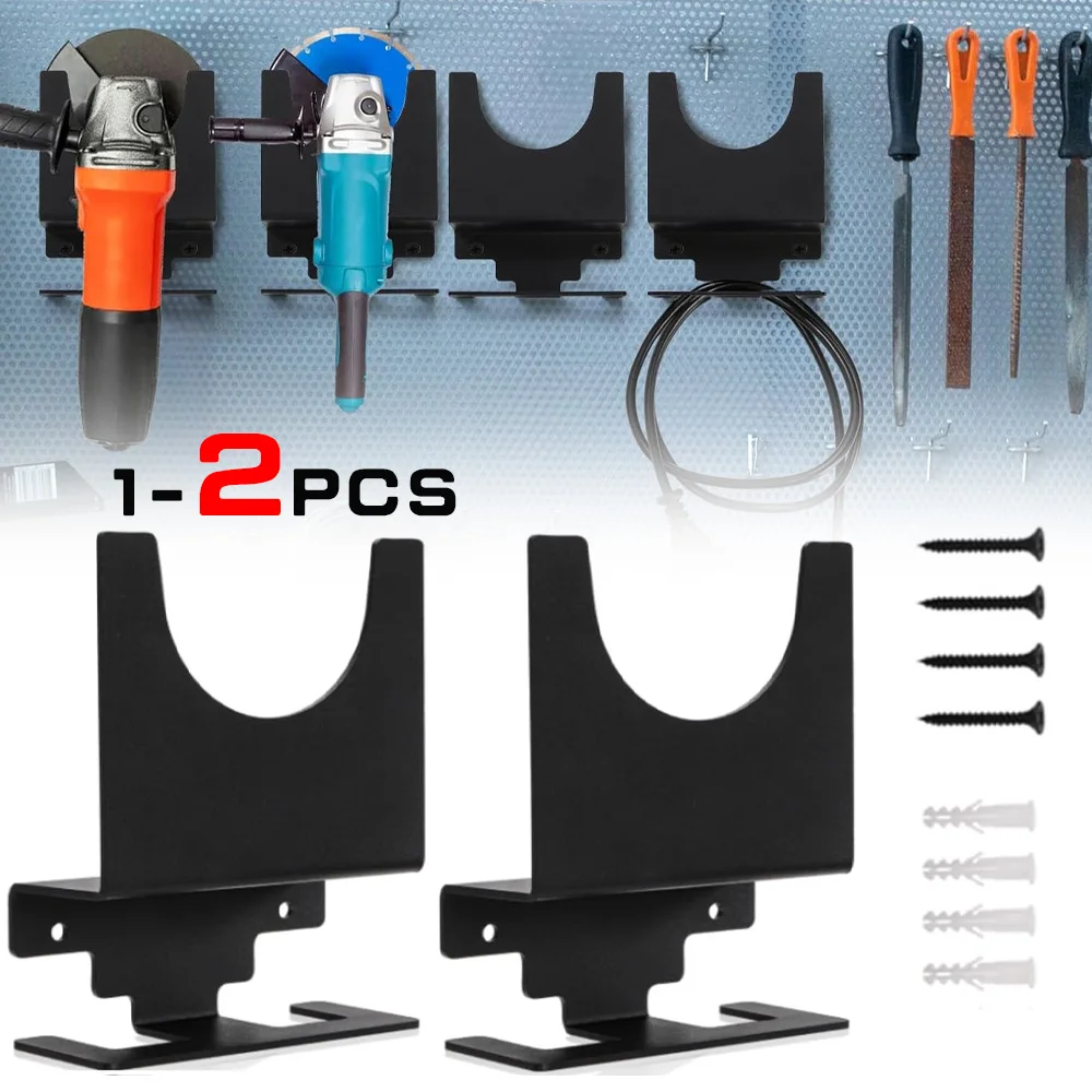 1-2Pcs Angle Grinder Holder Polisher Holder Storage Rack Wall Mounted Bracket for Homes Shops Workbenches Hand Sander Tool-angle grinder bracket