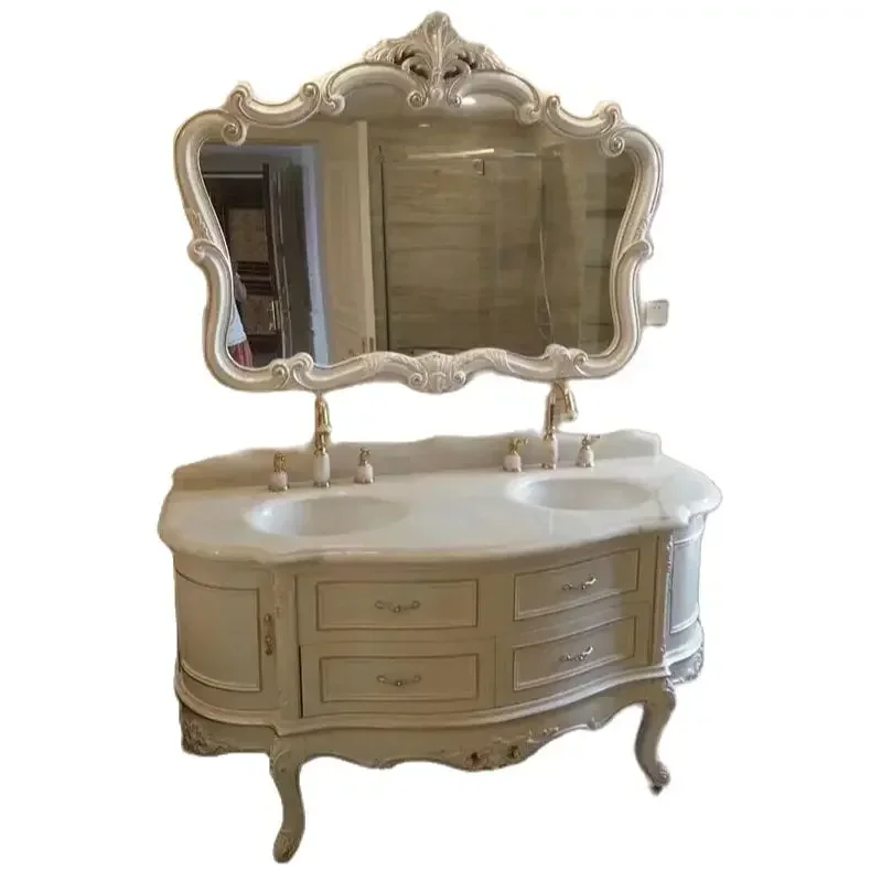 ~Luxury European style bathroom cabinet oak washbasin combination bathroom cabinet wash basin floor type