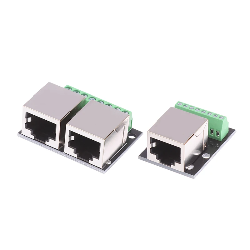 ? ? 1Pc RJ45 단일/이중 암 어댑터 보드 RJ45 네트워크 어댑터는 3.5피치 터미널을 8P 네트워크 어댑터로 변환합니다.