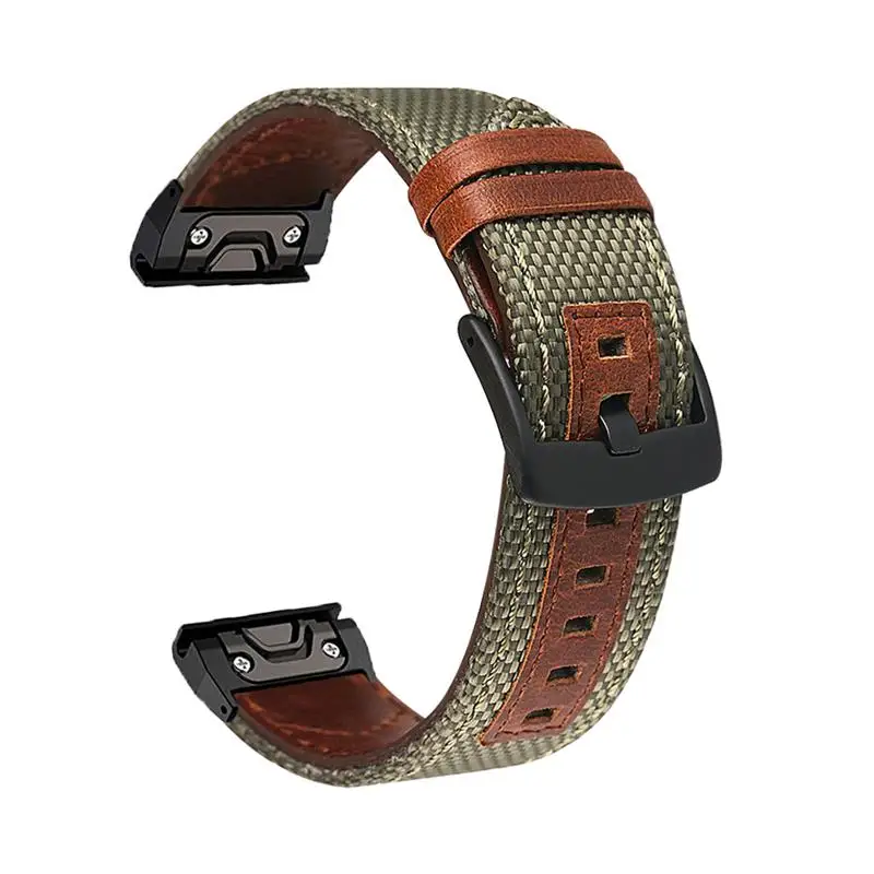 

Ремешок для наручных часов HAODEE из парусиновой кожи для Garmin Fenix 6 6X Pro 5 5X Plus 935 945 3 HR, браслет для умных часов с быстрой установкой