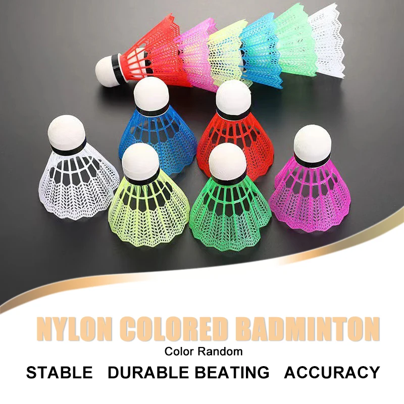 

1Pc Colorful Badminton Balls Stretch Plastic Playing Resistant Windproof Color Random Plastic Rubber Beginner Training Balls