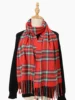 2024 New Red Plaid Cashmere Scarf Shawl Woman Winter Scarf Joyful Pashmina Neckscarf Keep Warm Blanket Soft Thick Head Scarf 4