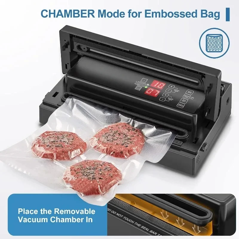 Precision Vacuum Sealer Machine Commercial Double Pump Food Sealer with Built-in Auto Cooling System