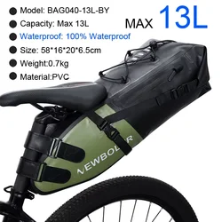 Waterproof Large Capacity Foldable Bicycle Saddle Bag (BAG040GRE 13L)