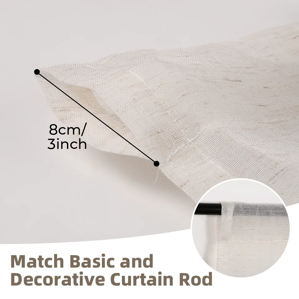 HUTO Mantovana Per Finestra In Voile Rosa Cipria - Tenda A Sciarpa 132x516 Cm, 1 Pannello