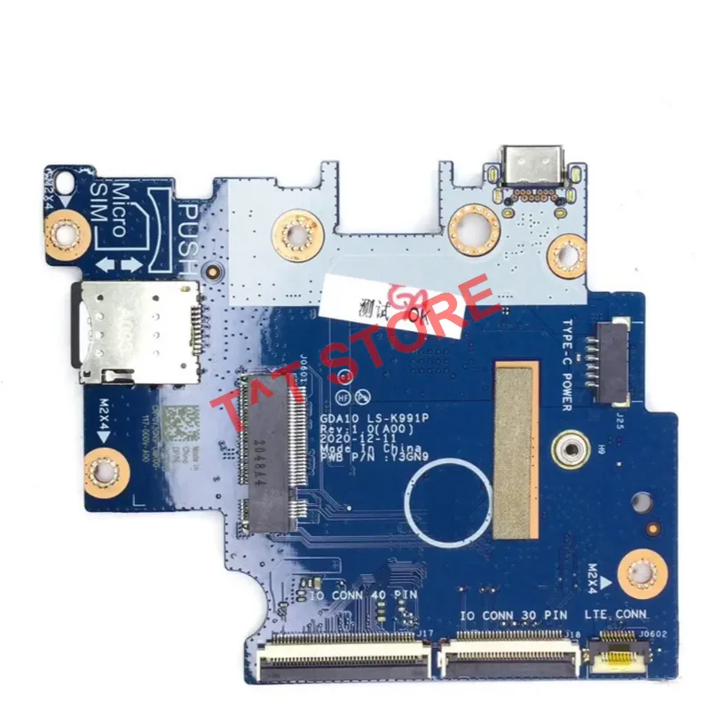 

original FOR Dell Chromebook 3100 USB type-c port Circuit Board Y3GN9 LS-K991P well free shipping