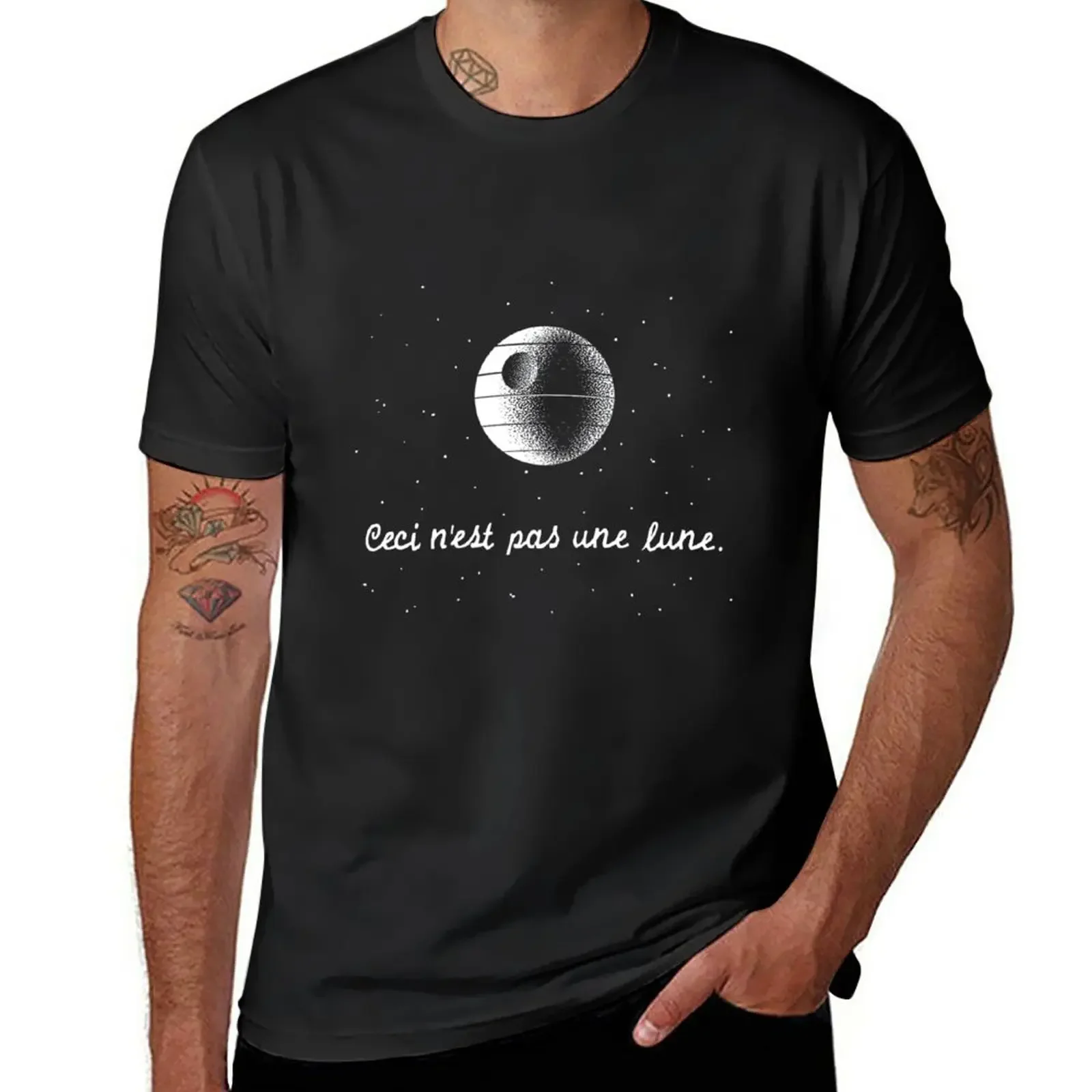 

this is not a moon T-Shirt korean fashion summer top blanks mens t shirt