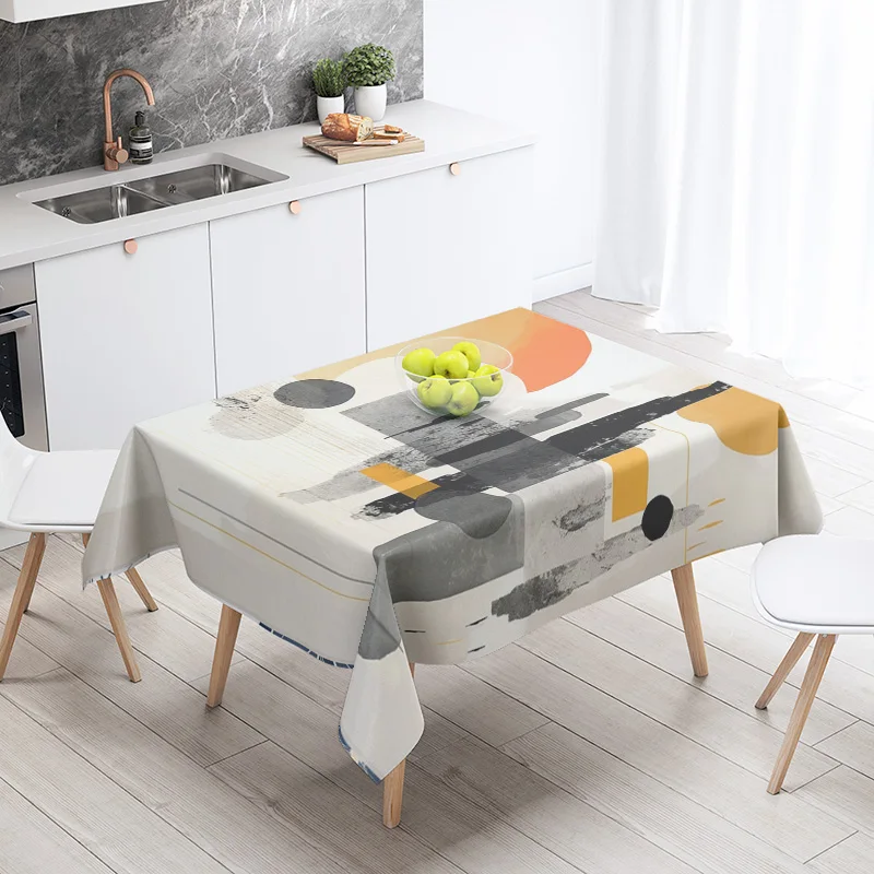 Abstract Geometric Tablecloth Waterproof Stain Resistant Party Decoration Restaurant Cafe Dining Table Tablecloths 140X200cm 4