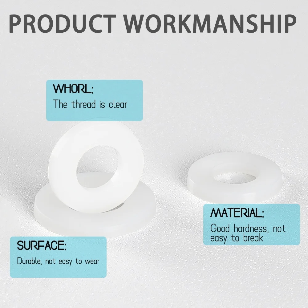 Plastic Washers Nylon Washer Flat Gasket Plastic Sealing Hard Washers M2 M2.5 M3 M4 M5 M6 M8 M10 M12 M14 M16 M18 M20 M22 M24