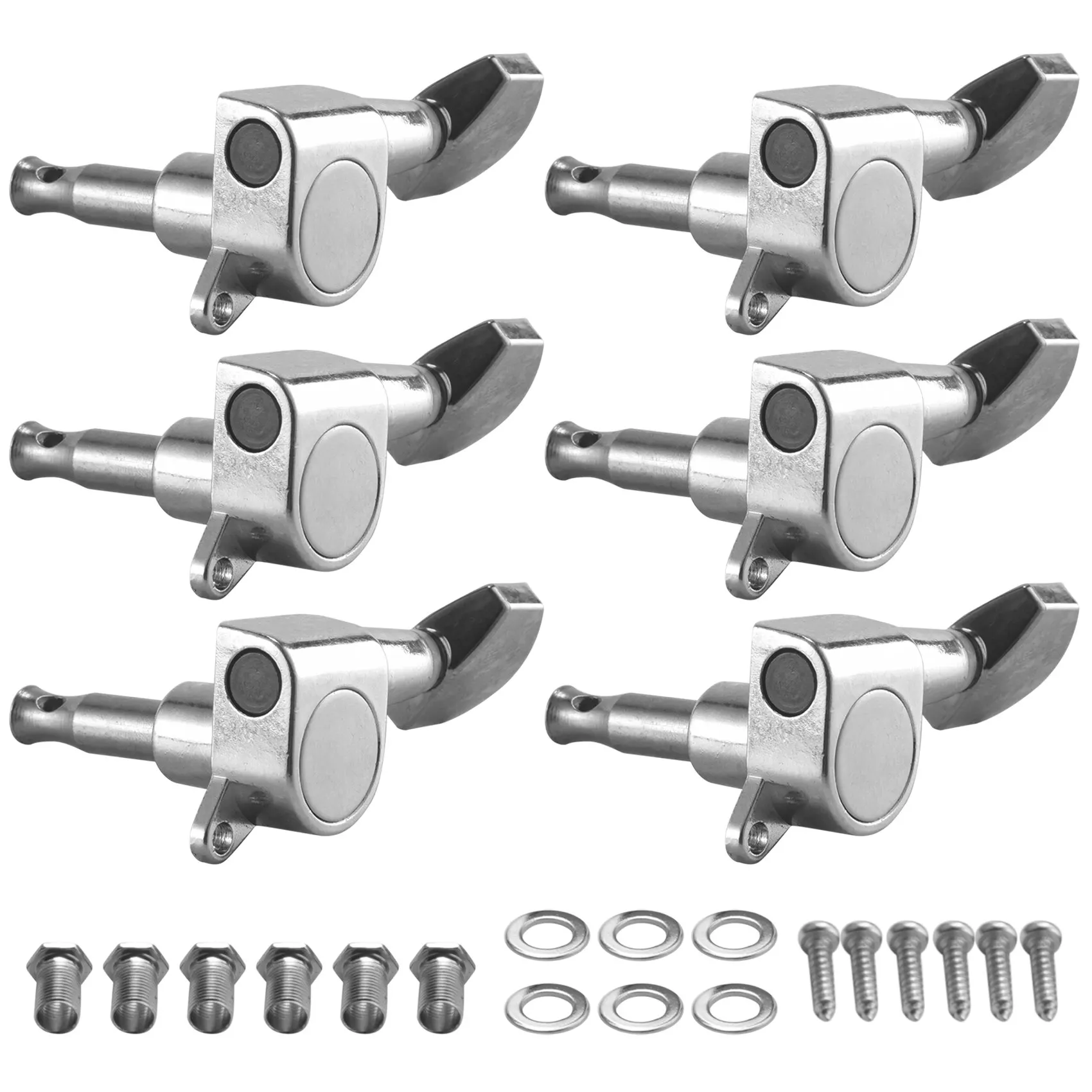 

Guitar Sealed Small Peg Tuning Pegs Tuners Machine Heads For Acoustic Electric Guitar Guitar Parts( Silver 6R )