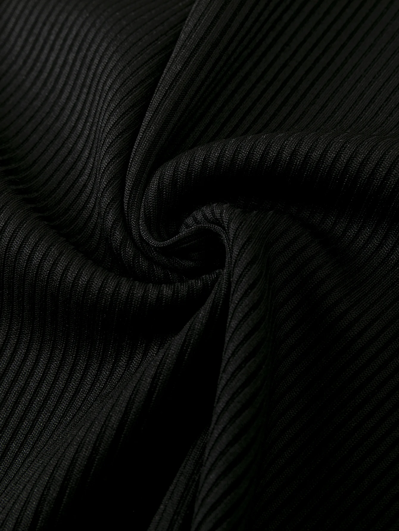 Fashionable black turtleneck knit sweater - comfortable ribbed design 6