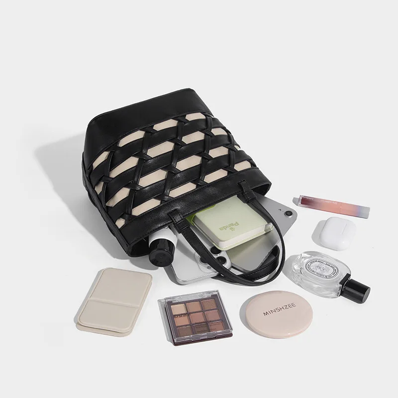 Trendy Hollow Woven Women Tote Purse - High Quality Large Capacity Handbag Fashionable Commuting Shoulder Bag Bolsa Feminina