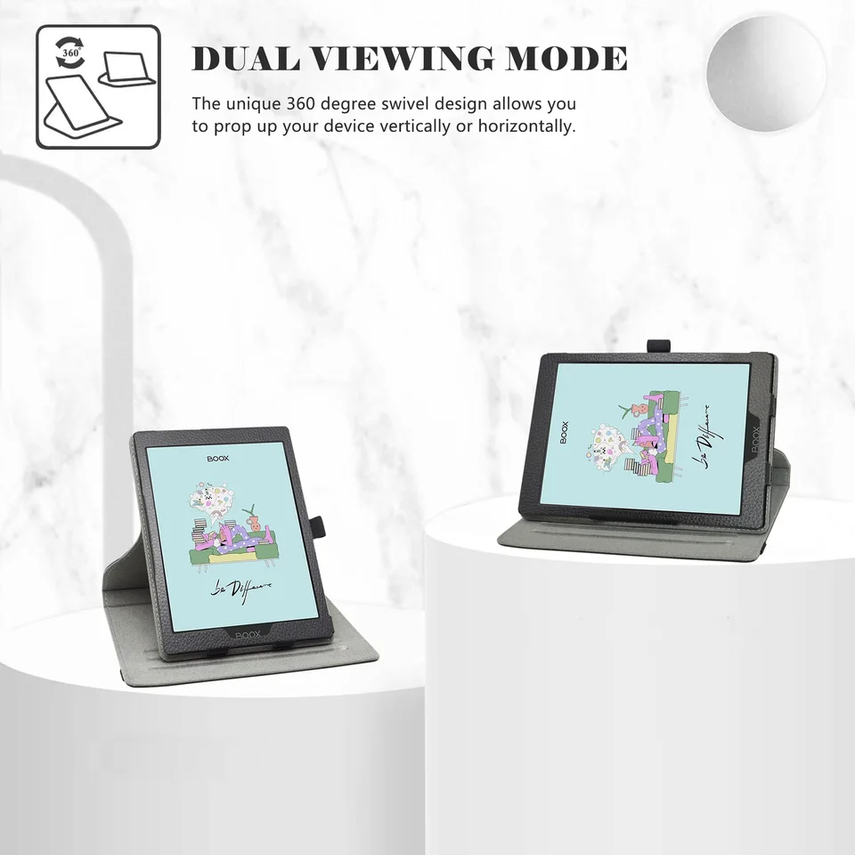Booxタブ、ミニc、360度、epaper Tablet用の回転PUレザーカバー