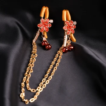 High-end 18K-platedMetalCopper Chain, Pacifier Clip With Rhinestones, Nipple Clip, Clit Clip, SM Punishment, Sex Toys For Couple 2