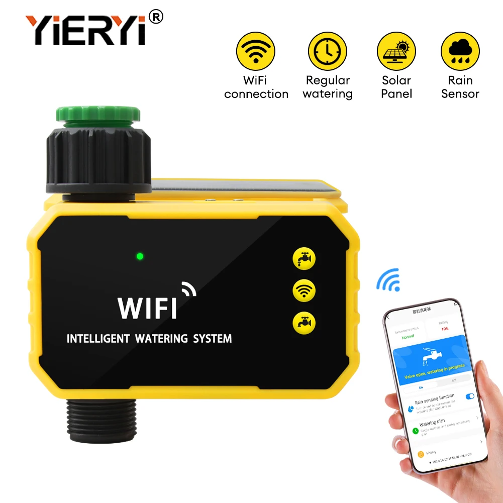 

Smart Valve Tuya WIFI Intelligent Garden Automatic Water Timer Outdoor Solar Drip Irrigation Sprinkler Timer Irrigation System