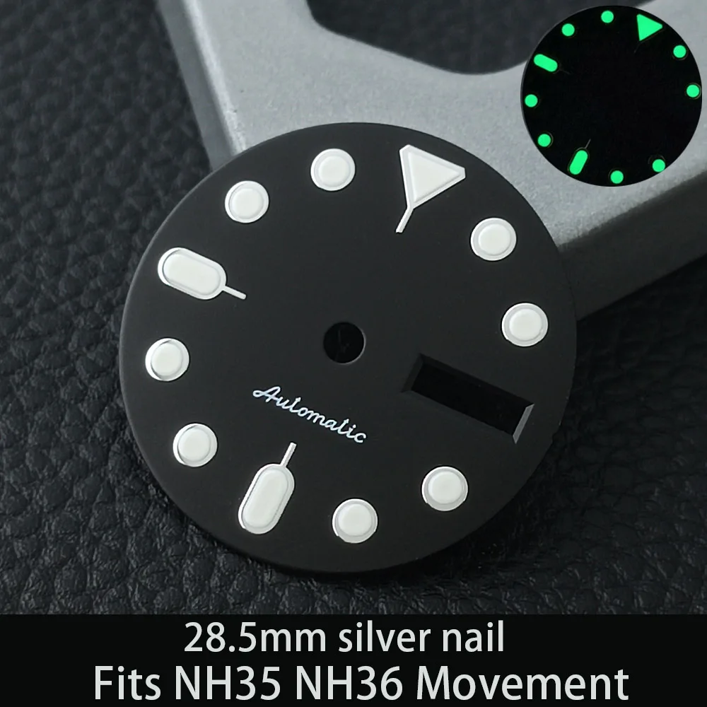 High-End 28.5MM Watch with Modified Green Illuminated Dial and Hands
