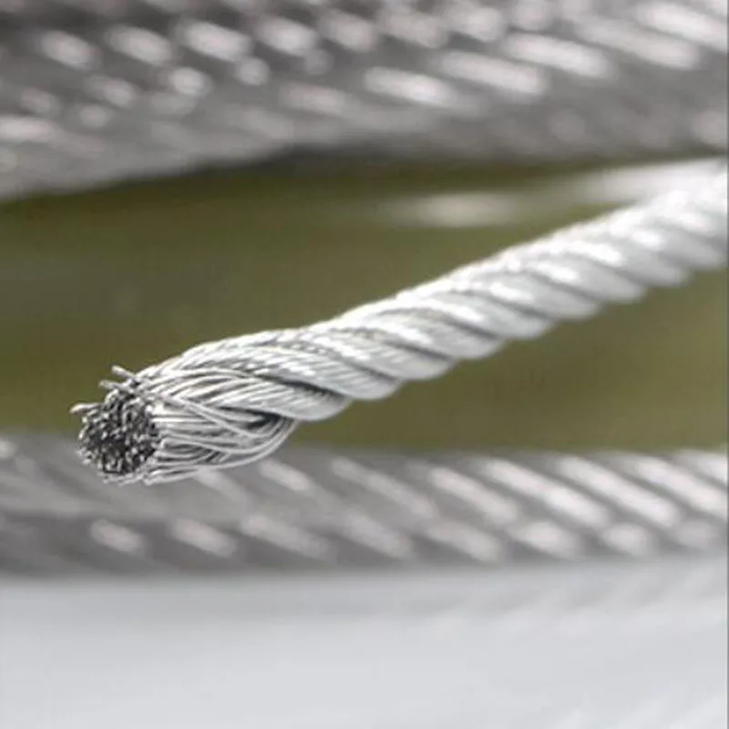 High-Strength Type 316 Steel Rope 7x19-Dia 1.2-6mm Stranded Wire Twist Rope for Heavy-Duty Applications like Hanger, Fishing,