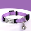 Personalized 1cm Width Cat Collar with Bell Safe Breakaway Cats Collars Quick Release Cute Necklace Free Engrave For Cats Kitten 3