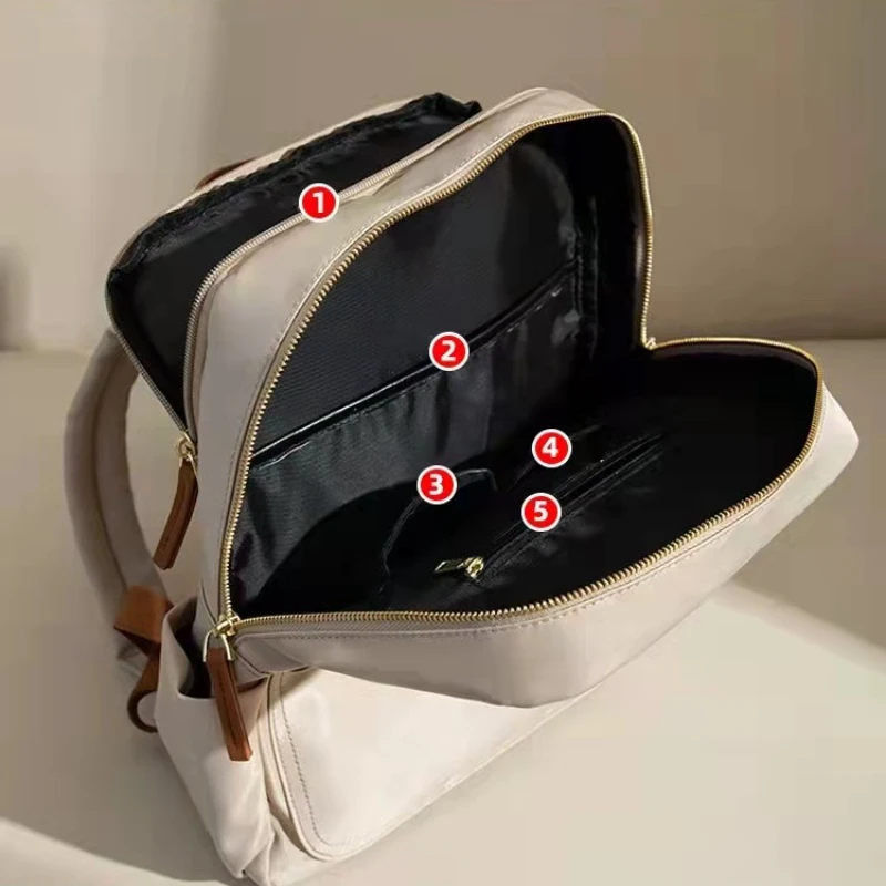 New Women's Backpack Women's Elegant Waterproof Anti-theft Travel Bag Fashion Casual Academy High School Laptop Backpack Oxford