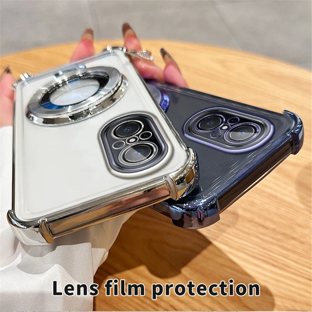 Transparent Shockproof Phone Case with Magnetic Stand Holder