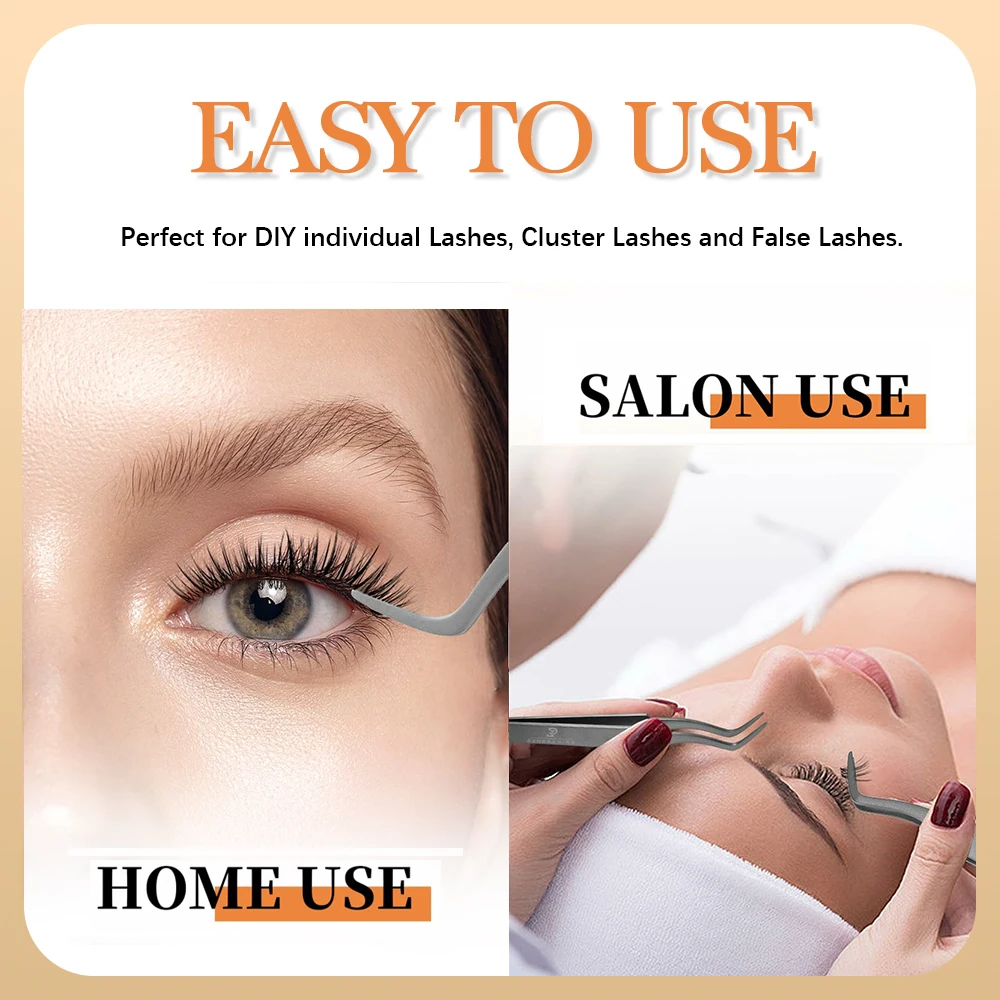 YUANZHIJIE Cluster Lashes Tweezer Comb High Precision Eyelashes Tweezers Makeup Tools Volume Fan Eyelash Extension Nail Art 5