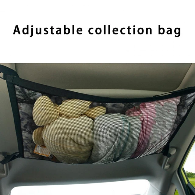 Car Roof Storage Organizer Automotive Ceiling Cargo Net Pocket