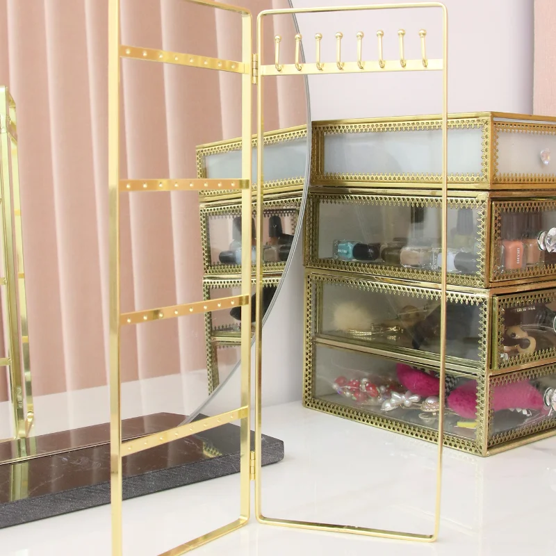 Door Jewelry Display Rack Metal Earring Storage Rack Collapsible Necklace Bracket Holder Counter Display
