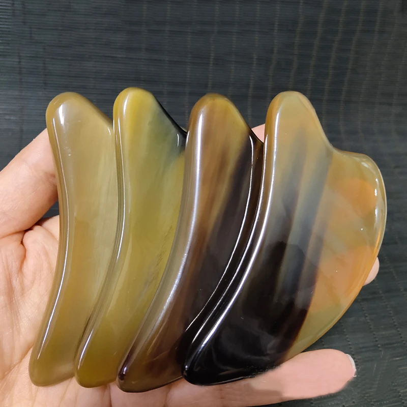 Natural Yak Ox Horn Gua Sha Scraper Tendon Stick Facial Massage Beauty ...