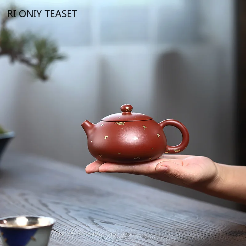 

200ml Chinese Yixing Purple Clay Teapots Famous Artists Handmade Tea Pot Raw Ore Dahongpao Beauty Kettle Authentic Zisha Tea Set