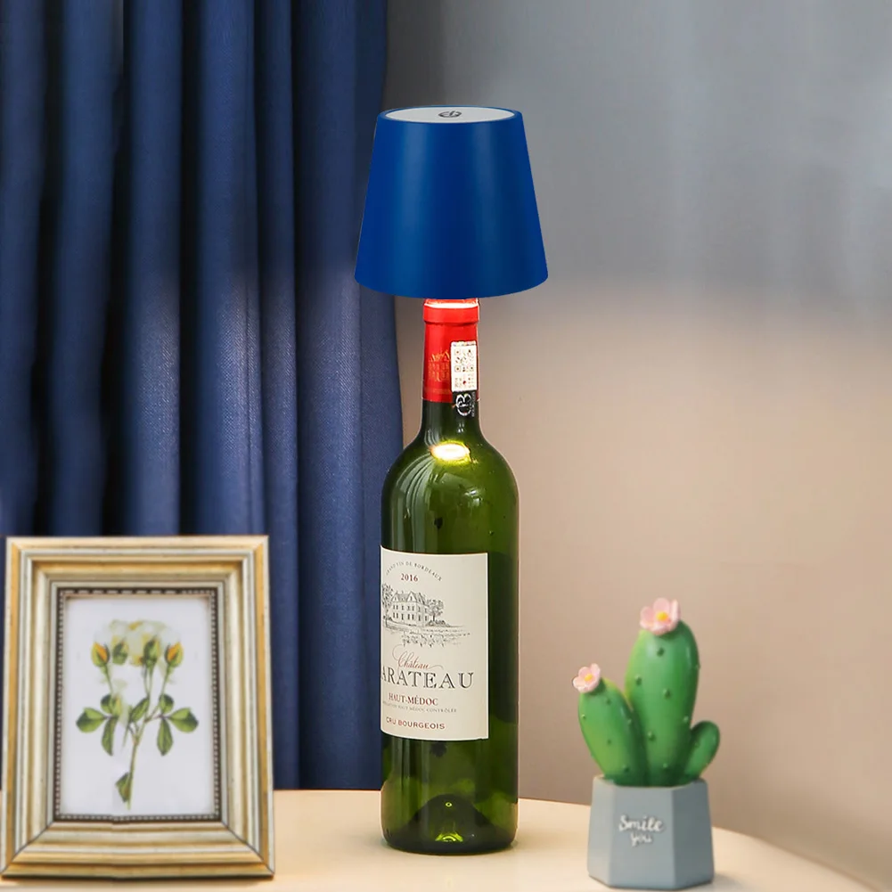 Wireless LED Wine Bottle Lamp Touch Control Rechargeable Vases Led Light Bar Dining Mushroom Lamp Holder Decoration Night Light 5
