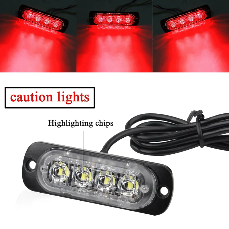 Auto LED Lichter 12V 800LM 4LED Off-Road Auto Lkw Nebel Licht Super Helle ForUrgent Arbeits Nebel rote Licht Lampe Auto Zubehör