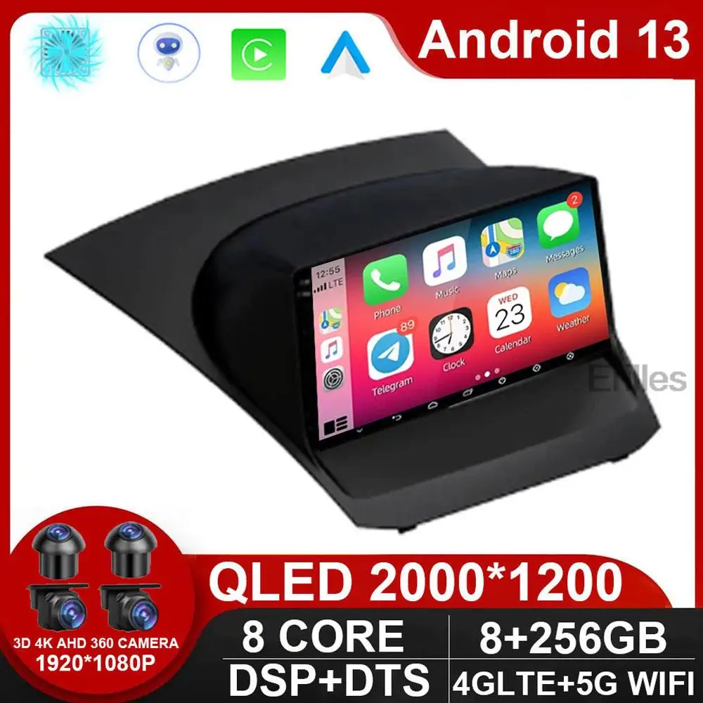 Autoradio Per Ford Fiesta 2009 - 2017 Android 13 Multimedia Stereo Carplay Navigazione Gps Per Auto Senza Lettore Dvd No Dvd 2 Din