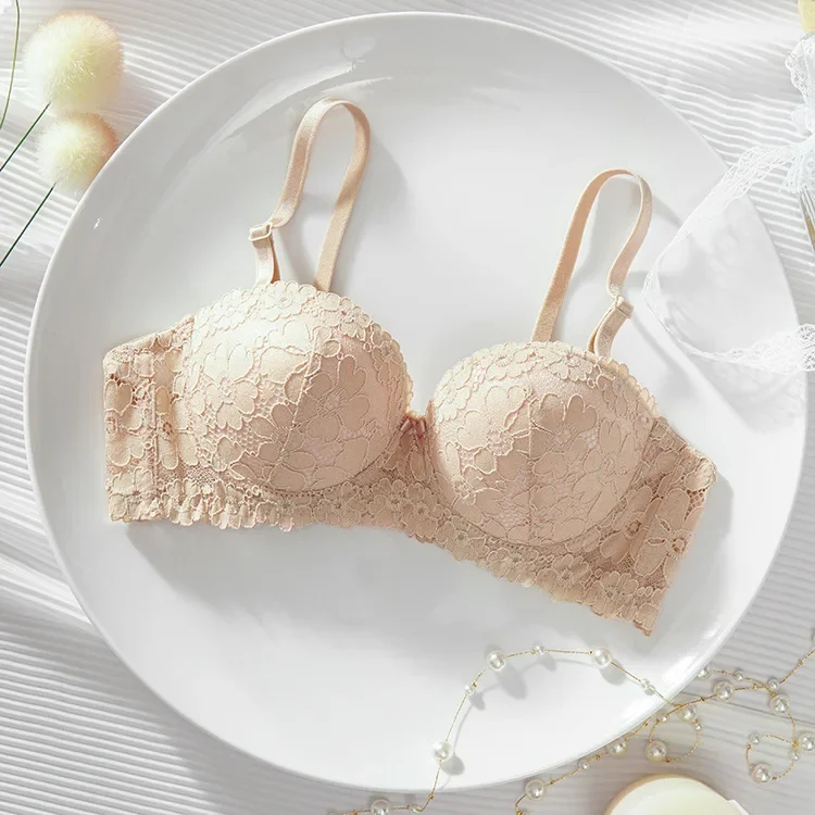 Thickened A Cup Bra - Womens Steel Ring Bralette for Small Breasts