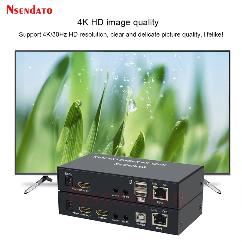 KVM ͽٴ HDMI RJ45 4K HDMI ͽٴ Cat6 120M HDMI KVM ̴ ͽٴ  ŰƮ (Lan ̴ ͽٴ, PS4 TV PC )