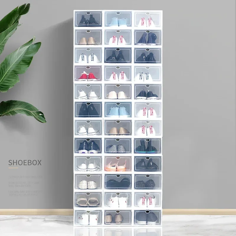 PP Minimalist Transparent Shoes Box Household Dustproof and Anti-Oxidation Drawer Shoe Box Storage Organizer Shoe Rack